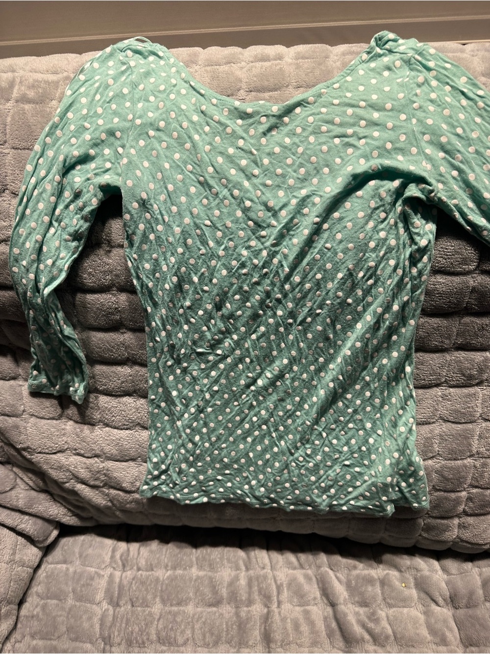Guess Polka Dot Long Sleeve Womens Top - Mint Green